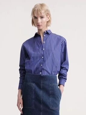 Toteme Striped Blue Button-Up women’s Shirt